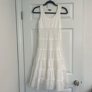 THEORY TIERED RUFFLE DRESS